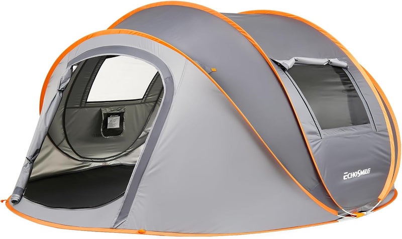 EchoSmile Instant Pop Up Camping Tent, 2/4/6 Person, Easy Setup Tent, Water Resistant Dome, Portable with Carry Bag - Image 1